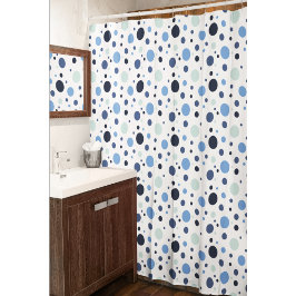 Cortina Para Box Ponto azul brilhante e ousado