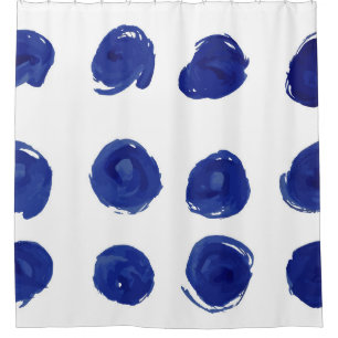 Cortina Para Box Ponto de bolha, aquarela azul índigo.