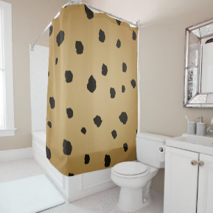 Cortina Para Box Ponto preto moderno Tan bege Dourado Goldenrod