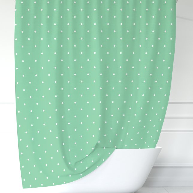 Cortina Para Box Pontos Brancos e Verde Menta (Criador carregado)