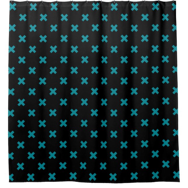 Cortina Para Box Pontos de cruz em preto (Frente)