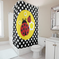 Pontos Polka Flores Amarelas Ladybug Vermelha Capr