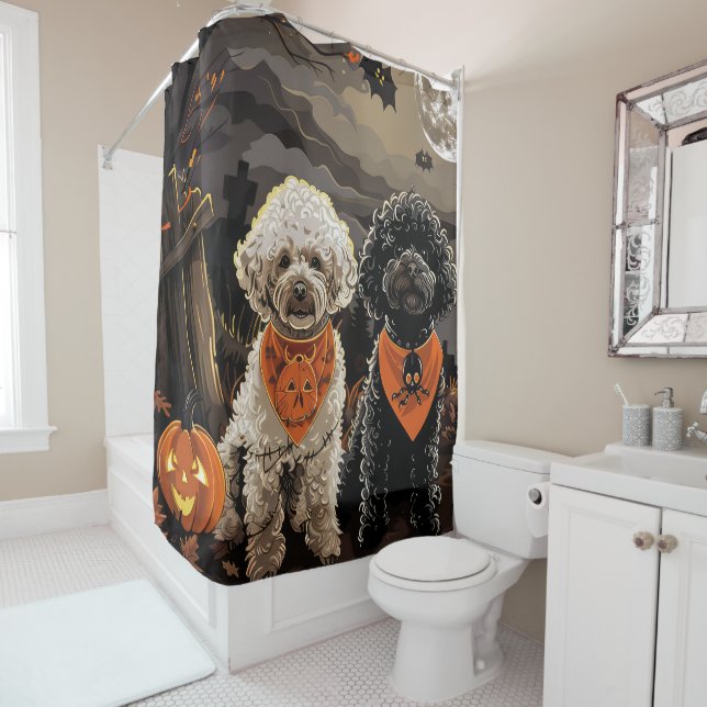 Cortina Para Box Poodle Halloween Assustador (In Situ)