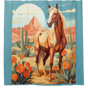 Cortina Para Box Pop Art Palomino Desert Horse