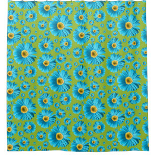 Cortina Para Box Pop Daisy Aqua Blue