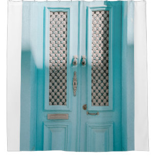 CORTINA PARA BOX PORTAS FRANCESAS DE TEAL FECHADAS