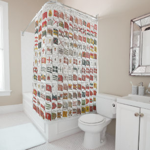 Cortina Para Box Pôster de Bandeiras Navais Antigas do Mundo