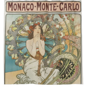 Cortina Para Box Poster de Vintage Mont-Carlo por Alphonse Mucha
