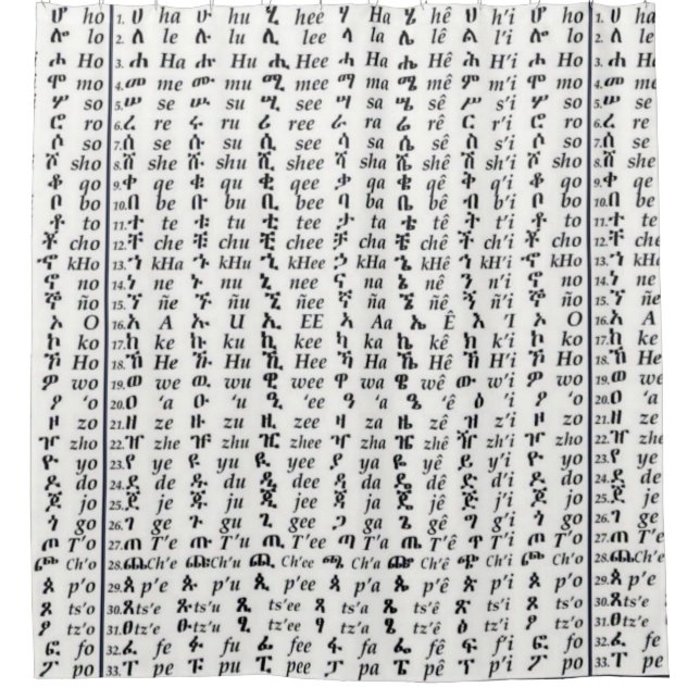 Cortina Para Box Poster etíope de Ge'ez Fidel do alfabeto do (Frente)