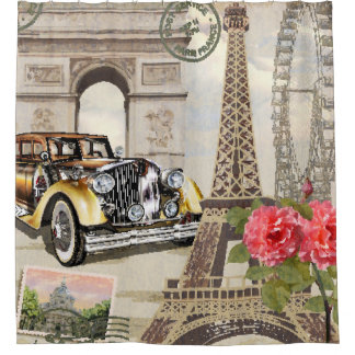 Cortina Para Box Poster vintage de Paris. vintage, poster, paris, v
