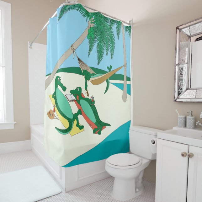 Cortina Para Box Praia Tropical Sandy Toes  (In Situ)