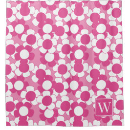 Cortina Para Box Preppy Daisy Bloom – Hot Pink & Pink Monogram