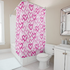 Cortina Para Box Preppy Hearts Pink