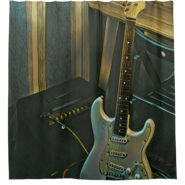 Cortina Para Box presente de guitarra de baixo acústico (Frente)