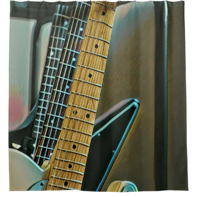 Cortina Para Box presente de guitarra para dia de os pais (Frente)