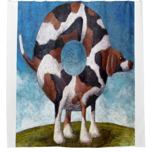 Cortina Para Box Presente de pintura de Bagel-Beagle (Frente)