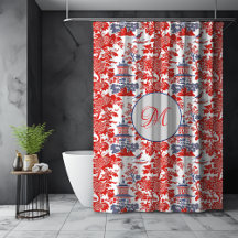 Presente Monograma Azul Vermelho Delft Chinoiserie