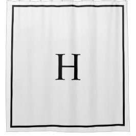 Cortina Para Box Preto Branco Monograma Moderno Elegante
