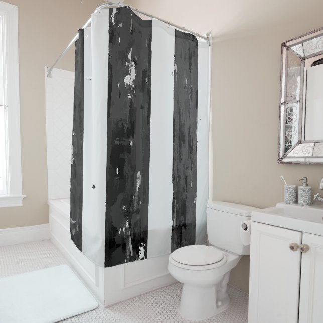 Cortina Para Box Preto e branco aflitos (In Situ)