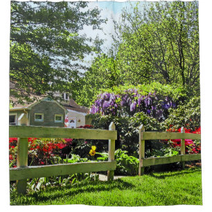 Cortina Para Box Primavera Jardim com Wisteria