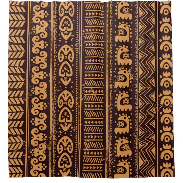 Cortina Para Box Primeiro padrão étnico tribal, perfeito. (Frente)