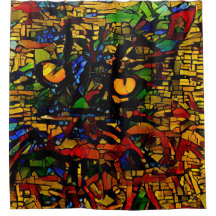 Prin de arte colorida de gatos do mosaico