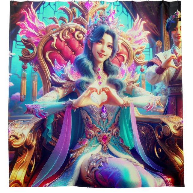 Cortina Para Box Princesa Mãos do Coração (Frente)