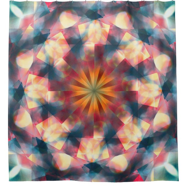 Cortina Para Box Prismático Caleidoscópico Psicodélico Mandala (Frente)