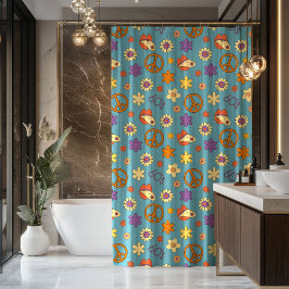 Cortina Para Box Psychedelic Shower Curtain Retro Pastel Mood