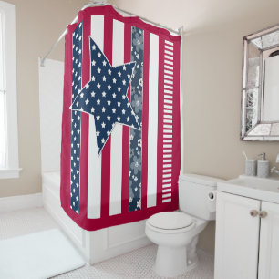 Cortina Para Box Ptriot americano tradicional bandeira cores marinh