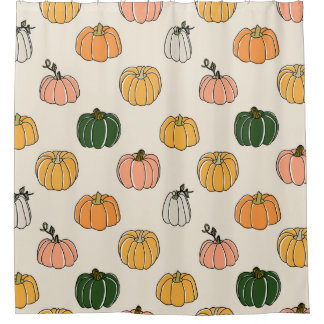 Cortina Para Box Pumpkin Harvest Vintage Padrão Invisível