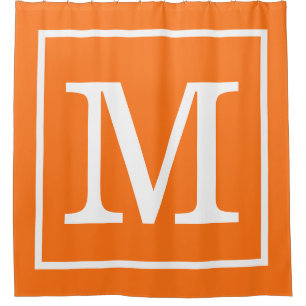 Cortina Para Box Pumpkin Laranja Branco Moldado XL Monograma Inicia