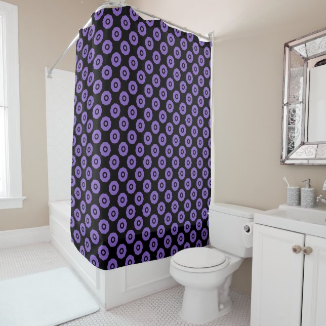 Cortina Para Box Purple e Black Geo (In Situ)