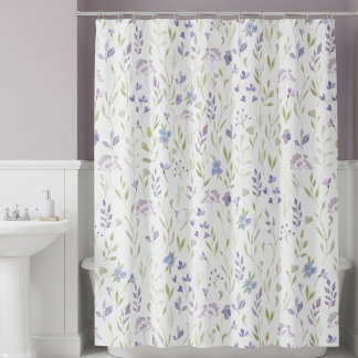 Cortina Para Box Purple Floral Shower Curtain