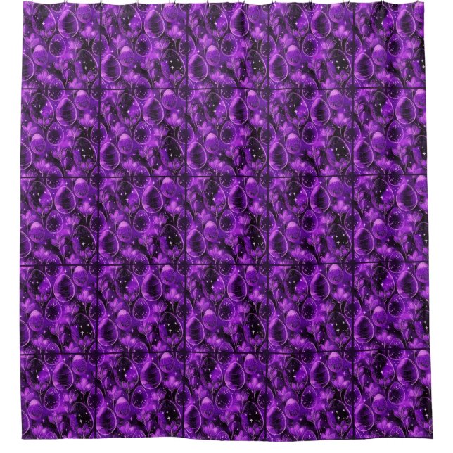 Cortina Para Box Purple Gothic Easter Pattern (Frente)
