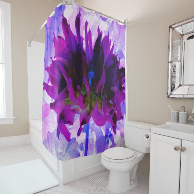 Cortina Para Box Púrpura e preto Cactus Dahlia (In Situ)