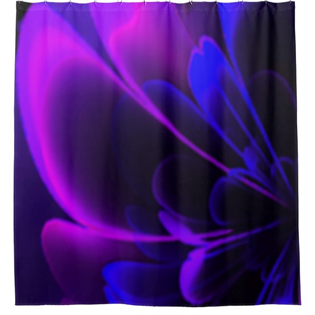 Cortina Para Box Púrpura Indigo Estilizou Metade Corolla Flor (Frente)