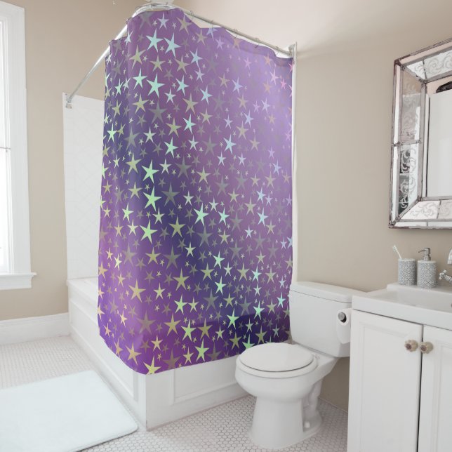 Cortina Para Box púrpura+prata,brilhante, brilhante, estrela, cor,  (In Situ)