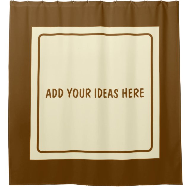 Cortina Para Box Quadrado bege + suas ideias (Frente)