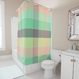 Cortina Para Box Quadrados de blocos de cores quic modernos de latê