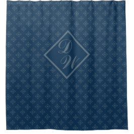 Cortina Para Box Quatro Peças de Rosette Airforce Blue Foulard