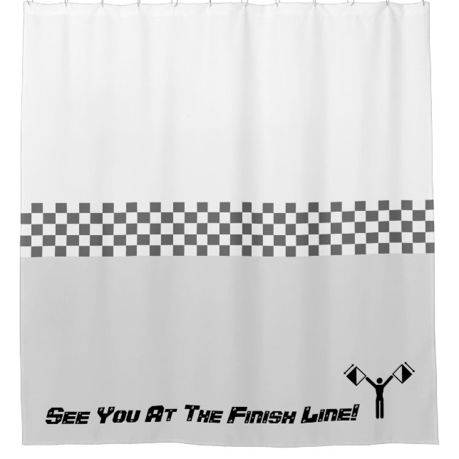 Cortina Para Box Race Themed Cinzas E Branco (Frente)