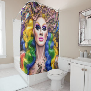 Cortina Para Box Rainbow Drag Queen Trabalho de arte Design