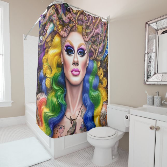 Cortina Para Box Rainbow Drag Queen Trabalho de arte Design (In Situ)