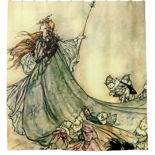 Cortina Para Box "Rainha das Fadas" por Arthur Rackham (Frente)