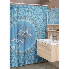 Cortina Para Box "Raio de Tartaruga Prateada" | Mandala tropical