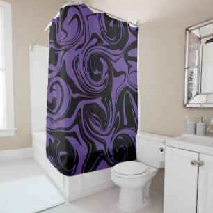 Cortina Para Box Rato de mármore roxo e preto