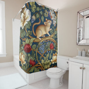 Cortina Para Box Rato e flores Art nouveau