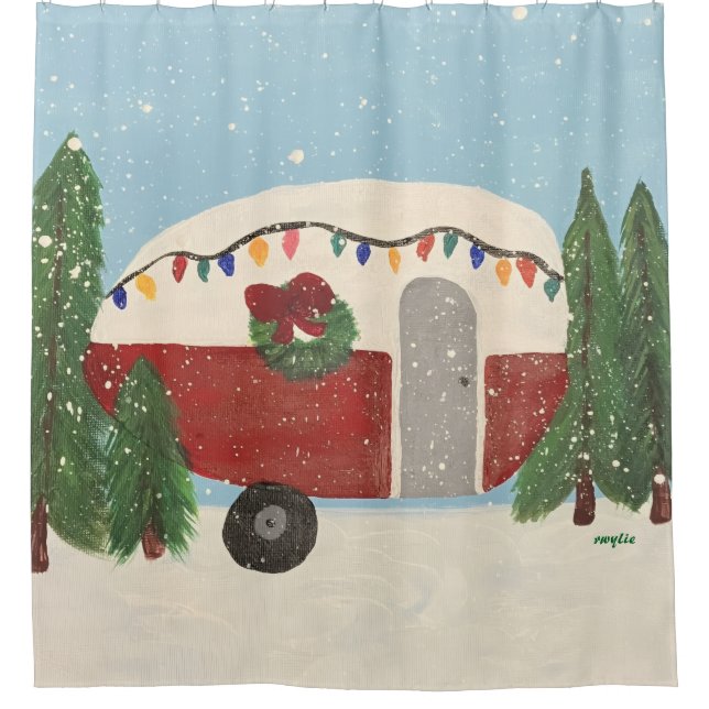 Cortina Para Box Reboque de Acampamento de Natal (Frente)