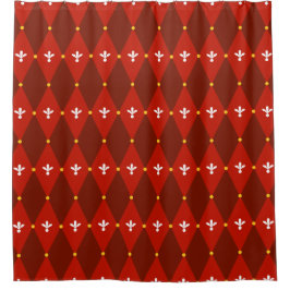 Cortina Para Box Red Argyle ou Diamond Motif